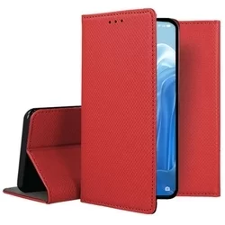 Telefontok Oppo A96 - piros mágneses szilikon keretes könyvtok-3