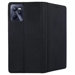 Telefontok Realme C35 - fekete mágneses szilikon keretes könyvtok-2