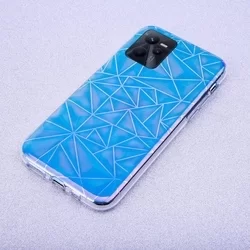 Telefontok Realme C35 - Neo kék, mintás műanyag hátlap tok, szilikon kerettel-1