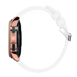 Samsung Galaxy Watch 5 / 5 Pro 40 / 44 / 45 okosóra szíj - Tech-Protect Smoothband fehér szilikon szíj (20 mm szíj szélesség)-1