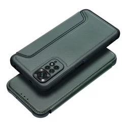 Telefontok Xiaomi Redmi Note 11 - Forcell Razor - zöld mágneses, ütésálló szilikon keretes könyvtok-1