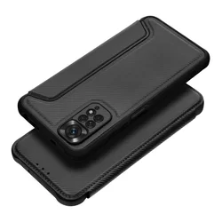 Telefontok Xiaomi Redmi Note 11 - Forcell Razor - fekete mágneses, ütésálló szilikon keretes könyvtok-1