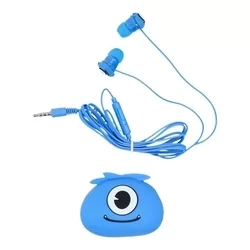 Headset: Jillie Monster - kék audio jack csatlakozós stereo headset, mikrofonnal + szilikon tartóval-2