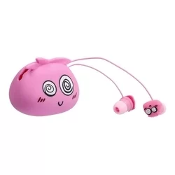 Headset: Jillie Monster - pink audio jack csatlakozós stereo headset, mikrofonnal + szilikon tartóval-1