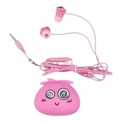 Headset: Jillie Monster - pink audio jack csatlakozós stereo headset, mikrofonnal + szilikon tartóval-2