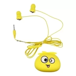 Headset: Jillie Monster - sárga audio jack csatlakozós stereo headset, mikrofonnal + szilikon tartóval-2