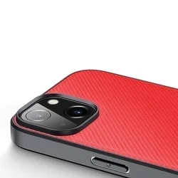 Telefontok iPhone 14 - Dux Ducis Fino piros műanyag tok, szilikon kerettel-2