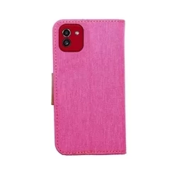 Telefontok Samsung Galaxy A03 (A035F) - Canvas pink mágneses szilikon keretes könyvtok-2