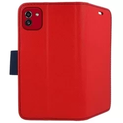 Telefontok Samsung Galaxy A03 (A035F) - FANCY piros / kék szilikon keretes könyvtok-2