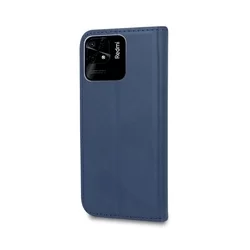 Telefontok Xiaomi Poco C40 - Smart Magnetic kék szilikon keretes mágneses könyvtok-1