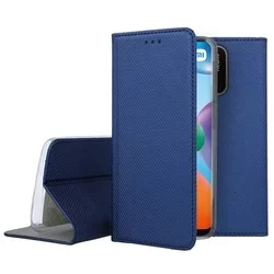 Telefontok Xiaomi Poco C40 - kék mágneses szilikon keretes könyvtok-3