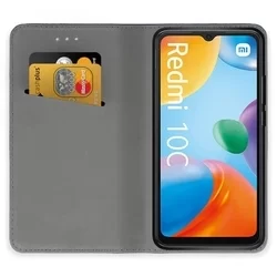 Telefontok Xiaomi Poco C40 - fekete mágneses szilikon keretes könyvtok-1