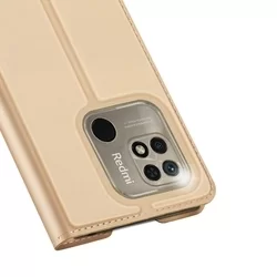 Telefontok Xiaomi Poco C40 - Dux Ducis arany flipcover tok-4