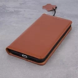 Telefontok iPhone 14 - Smart barna mágneses szilikon keretes Eredeti Bőr könyvtok-3