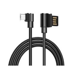 Kábel: HOCO U37 - USB / MicroUSB fekete kábel 1,2m (90 fokban elfordított csatlakozó véggel) 2,4A-2