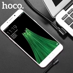 Kábel: HOCO U37 - USB / MicroUSB fekete kábel 1,2m (90 fokban elfordított csatlakozó véggel) 2,4A-3