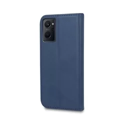 Telefontok Oppo A96 - Smart Magnetic kék szilikon keretes mágneses könyvtok-1