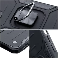 Telefontok Xiaomi Poco C40 - Nitro Ring Armor - fekete gyűrűs, kitámasztható, ütésálló műanyag hátlaptok-4