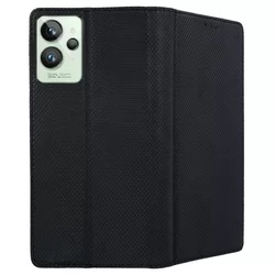 Telefontok Realme GT2 Pro - fekete mágneses szilikon keretes könyvtok-2