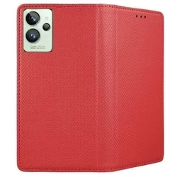 Telefontok Realme GT2 Pro - piros mágneses szilikon keretes könyvtok-1