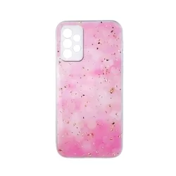 Telefontok Samsung Galaxy A13 (A135F / A137) - Gold Glam pink - mintás műanyag hátlap tok, szilikon kerettel-1
