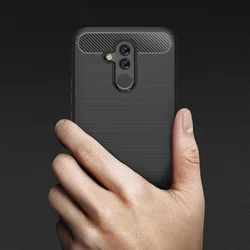 Telefontok Huawei Mate 20 Lite - Carbon mintás TPU tok, fekete-3