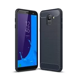 Telefontok Samsung Galaxy J6 2018 J600 - Carbon mintás TPU tok, kék-1