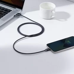 Kábel: BASEUS - USB / Lightning ultra gyors, fekete szövet kábel 2m, 2,4A-1