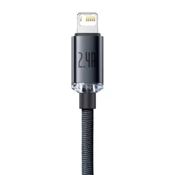 Kábel: BASEUS - USB / Lightning ultra gyors, fekete szövet kábel 2m, 2,4A-4