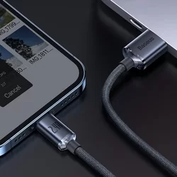 Kábel: BASEUS - USB / Lightning ultra gyors, fekete szövet kábel 2m, 2,4A-6