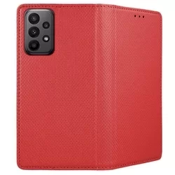 Samsung Galaxy A23 5G Telefontok - piros mágneses szilikon keretes könyvtok-1