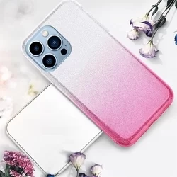 Telefontok iPhone 14 Pro - Ezüst / pink Shiny tok-2