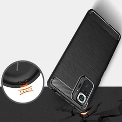 Telefontok Xiaomi Poco M5s - Carbon Fiber fekete szilikon tok-3