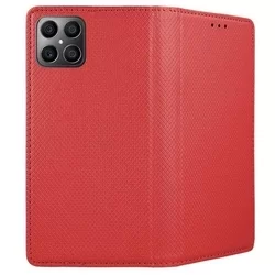 Telefontok Honor X8 - piros mágneses szilikon keretes könyvtok-2