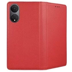 Telefontok Honor X7 - piros mágneses szilikon keretes könyvtok-2