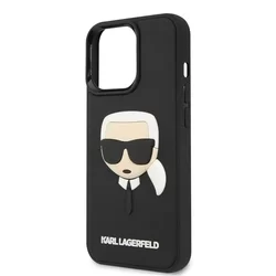Telefontok iPhone 14 Pro - 3D Rubber Karl's Head - fekete hátlap tok-4