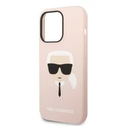 Telefontok iPhone 14 Pro Max - Karl Lagerfeld - Karl's head - hátlap tok, pink-4