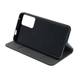Telefontok Oppo A57s - Smart Magnetic fekete szilikon keretes mágneses könyvtok-2