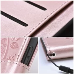 Samsung Galaxy A04s (A047) Telefontok - MEZZO fa mintás rose gold mágneses szilikon keretes könyvtok-5