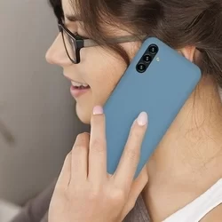 Telefontok Samsung Galaxy A13 5G - szürkés kék szilikon tok-2