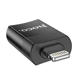 Adapter: HOCO UA17 - USB / Ligjtning adapter fekete (OTG)-1