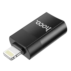 Adapter: HOCO UA17 - USB / Ligjtning adapter fekete (OTG)-3