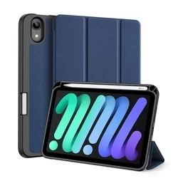 Tablettok iPad Mini 6 2021 - DUX DUCIS DOMO kék smart case ceruza tartóval-1
