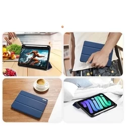 Tablettok iPad Mini 6 2021 - DUX DUCIS DOMO kék smart case ceruza tartóval-4