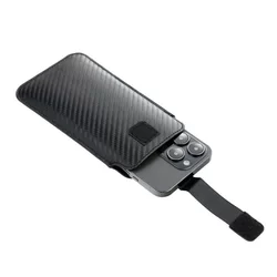 Telefontok Forcell Pocket Carbon - fekete tépőzáras, kihúzó füles tok (16x7,8x1 cm)-4
