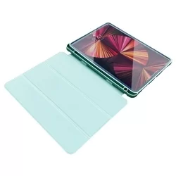 Tablettok iPad Pro 11 (2022) - Zöld smart case, átlátszó hátlappal, ceruza tartóval-4