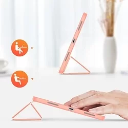 Tablettok iPad Pro 12.9 2020 (4. gen) -Dux Ducis Domo pink tablet tok ceruza tartóval-2