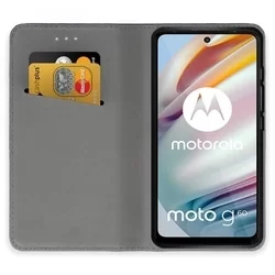 Telefontok Motorola Moto G60 - fekete mágneses szilikon keretes könyvtok-1