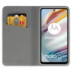 Telefontok Motorola Moto G60 - piros mágneses szilikon keretes könyvtok-1