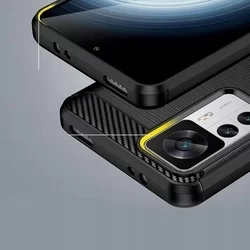 Telefontok Xiaomi 12T - Carbon Fiber fekete szilikon tok-2